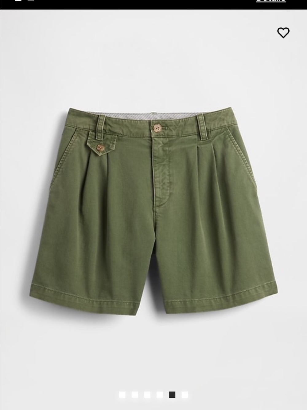 NWT Gap Women’s Pleated Mid-Rise Chino Shorts - Olive Green
